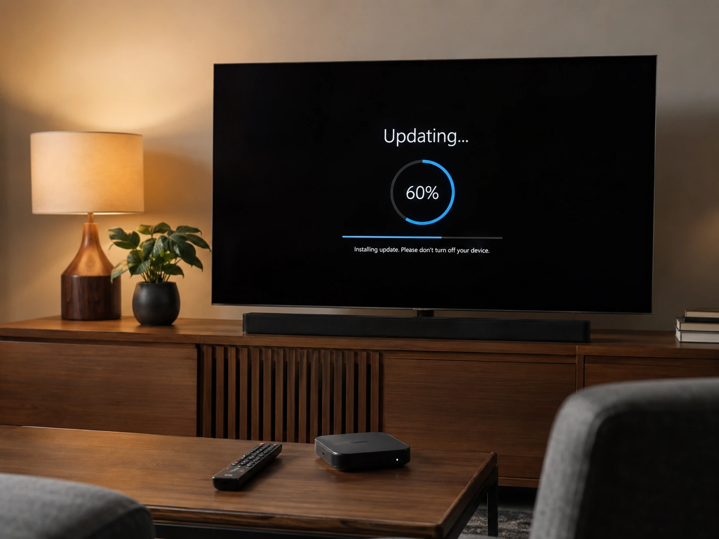 TV Box mit Software-Update Anzeige