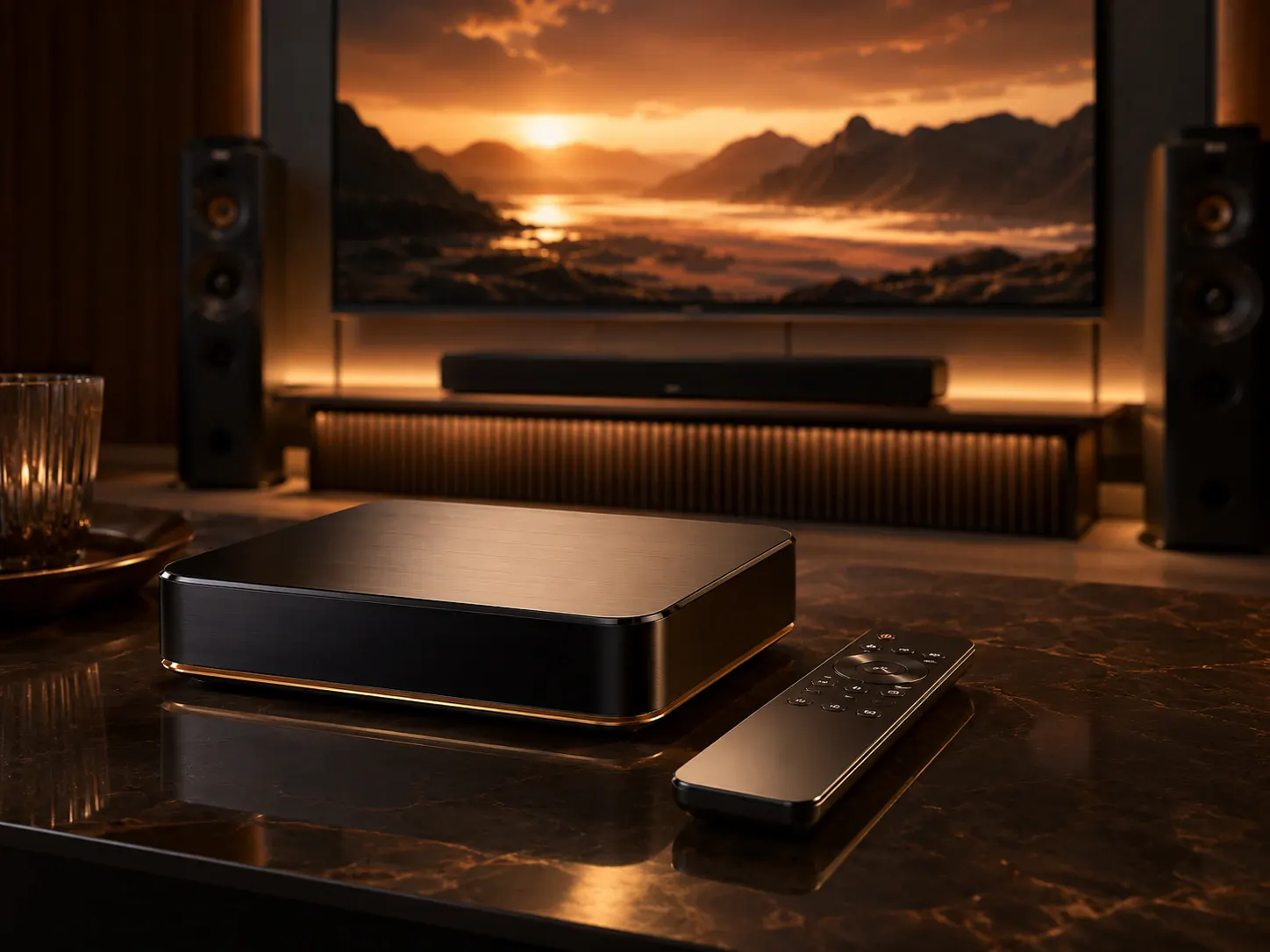 Premium TV Box in einem modernen Heimkino